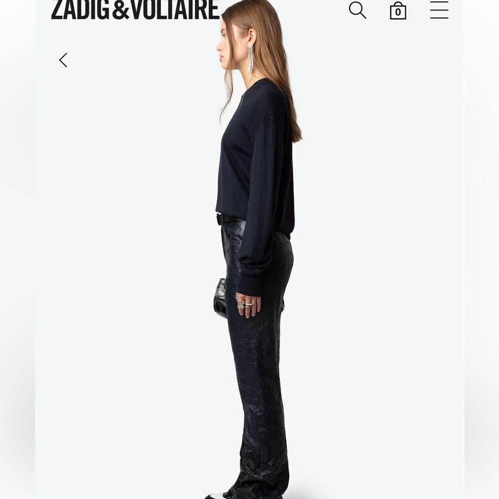 $298 Zadig & Voltaire Women's Encre navy blue merino wool jumper sweater NEW - Picture 4 of 10